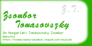 zsombor tomasovszky business card